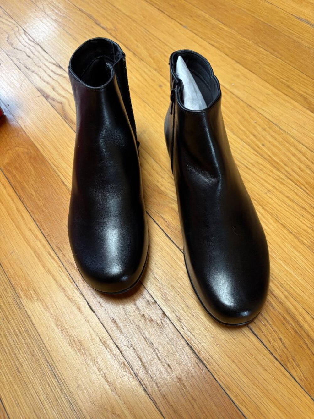 Ezra by Ros Black Leather Bootie with sidezip